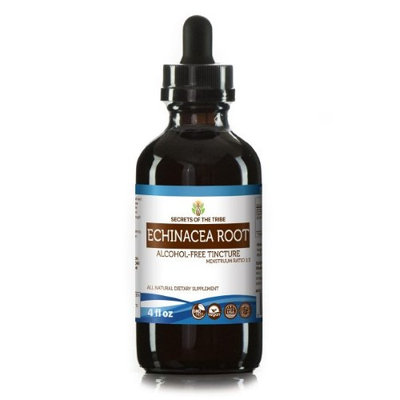 Secrets Of The Tribe Echinacea Root Tincture Alcohol-FREE Extract, Organic Echinacea (Echinacea Purpurea) Dried Root 4 oz