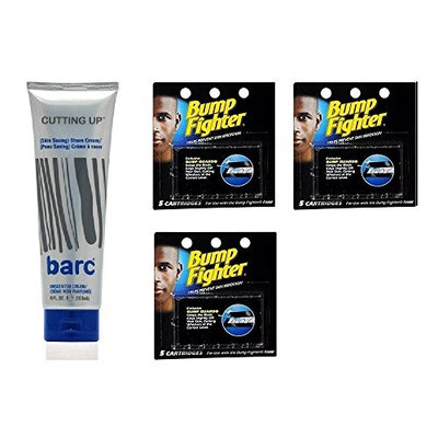 Barc Cutting Up, Unscented Shave Cream, 6 Oz + Bump Fighter Cartridge Refill, 5 Ct (Pack of 3) + FREE LA Cross Blemish Remover 74851