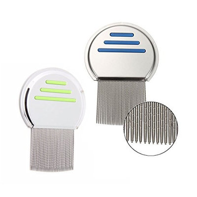 2 Pack Lice Comb Stainless Steel Louse Nit Comb for Hair Lice Treatment Remove, Louse Fleas Terminator,A Lifesaver for Parent Caretaker