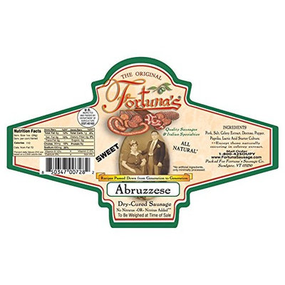 Sweet Abruzzese Natural Dry Cured Sausage, Nitrate Free
