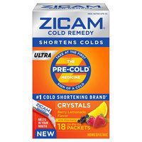 Zicam Ultra Berry Lemonade Cold Remedy Homeopathic Crystals - 18 Count