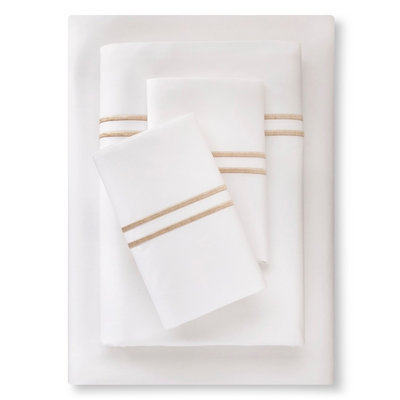 Supima Satin-Stitch Hotel Sheet Set 300 Thread Count (Full) Sea Salt (Blue) - Fieldcrest