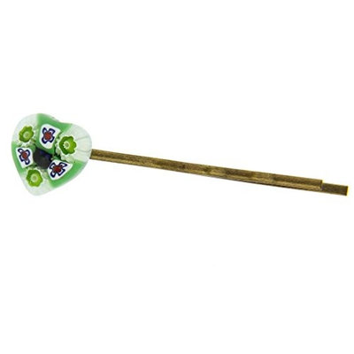 GlassOfVenice Murano Glass Millefiori Heart Hair Pin