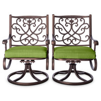Patio Dining Chair: Threshold Folwell Cast Aluminum Swivel Dining Chairs (2pk)-Green, Green