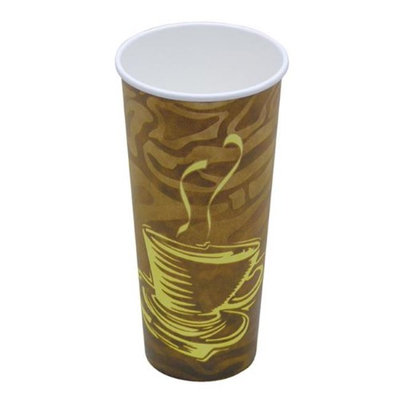 Pactiv D20HCSWL 20 oz Hot Cup Paper Swirl Design White - Case of 500