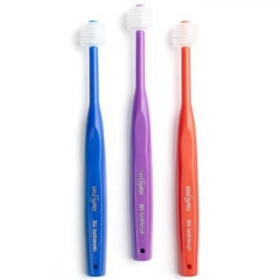 Brilliant Child Toothbrush by Baby Buddy - For Ages 2+ Years, BPA Free Super-Fine Micro Bristles Clean All-Around Mouth, Kids Love Them, Purple-Lime-Royal, 3 Count