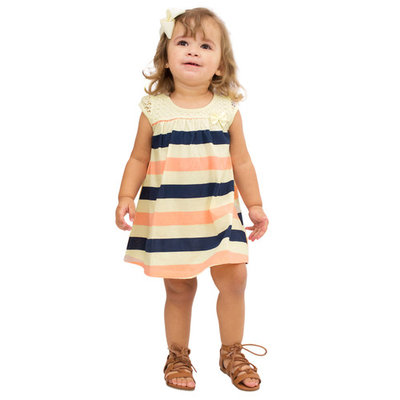 Pulla Bulla Baby Girl Infants Striped Lace Dress