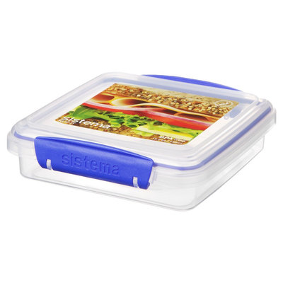 Sistema Klip It 15.2oz Sandwich Box, Clear