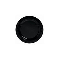 Amscan 209394 Black Premium Plastic Dessert Plates