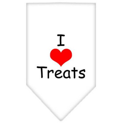 Ahi I Heart Treats Screen Print Bandana White Large