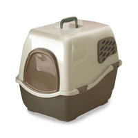 Mojetto Bill 2F Enclosed Cat Litter Pan Brown