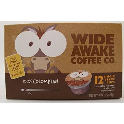Wide Awake Coffee Single serve cups for Keurig K-Cup Brewers, 100% Colombian, 12-count (Pack of 3)