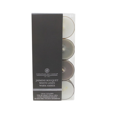 Chesapeake Bay Candle Warm Amber Tealight Multipack, White/Light Gray/Dark Gray