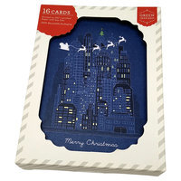 16ct Santa City - Original Holiday Boxed Cards, Multi-Colored