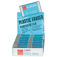 (Price/BOX) P-100 Translucent White Plastic Erasers, 24 / Box