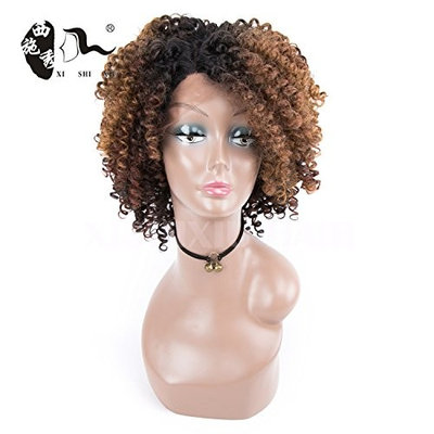 Afro Wig Synthetic Kinky Curly Short Brown Wigs For Black Women Dark Roots Brown Heat Resistant Full Wigs For Women With Wig Cap