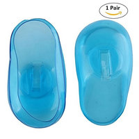 Earmuffs Protectors Slip-on Pair, Blue Shower Ear Covers Cap for Hair Coloring Shower Hair Dye Ear Covers