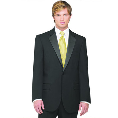 Neil Allyn 7-Piece Tuxedo with Flat Front Pants Canary Vest and Tie