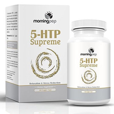 Morning Pep 5-HTP SUPREME 60 Vegetarian Caps, Is A Custom Formulated Natural Relaxation Sleep Aid Support Supplement