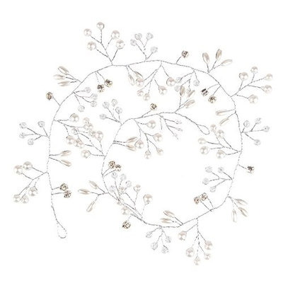 Bewish Wedding Headpiece Decorative Bridal Headband Hair Vine Hair Piece Accessories for Brides Bridesmaids with 2 Pcs Bobby Pins