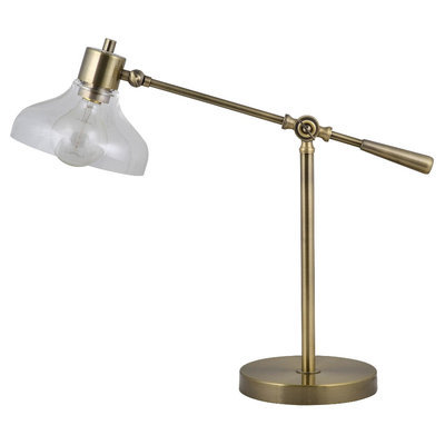 Crosby Gold Desk Lamp with Glass Shade - Threshold