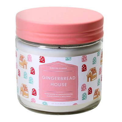 Jar Candle - Gingerbread House, Pink