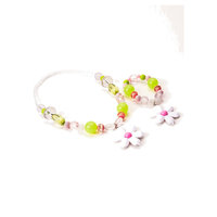 Little Adventures Chunky Jewelry - Pink-Lime Flower Set