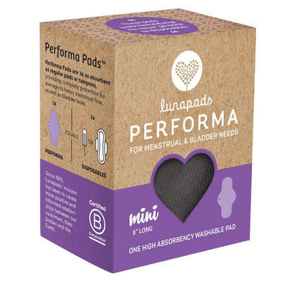 Lunapads Performa Mini Regular Black Washable Pad - 1 Count