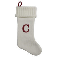 Letter C White Knit Monogram Christmas Stocking - Wondershop, White C