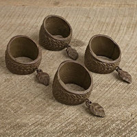 GG Collection Napkin Rings with Charms - Set of 4