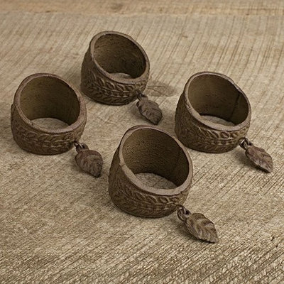GG Collection Napkin Rings with Charms - Set of 4
