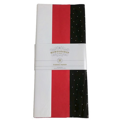 White/Pink/Black Banded Tissue Paper 30 ct - Wondershop, Multi-Colored
