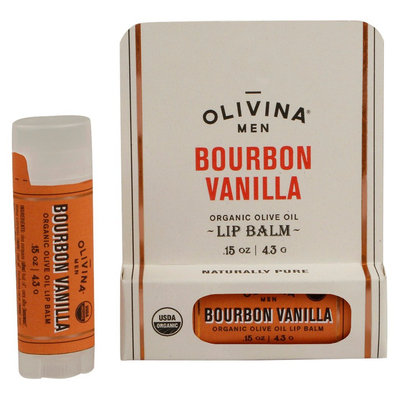 Olivina Men Bourbon Vanilla Organic Lip Balm - 0.15oz