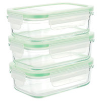 Kinetic Go Green Glassworks Kinetic GoGreen Glassworks 6-Piece Rectangular Oven Safe Glass Food Storage Container Set with Lid; 14 oz, Clear