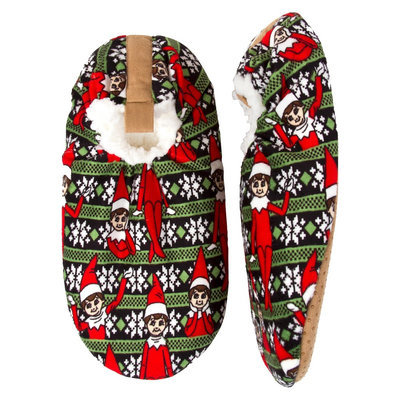 Men's Elf ON THE Shelf Slipper Socks Black-L/XL, Black