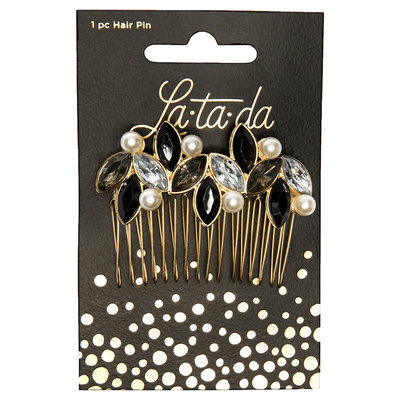 La-ta-da Black Stone Pearl Jeweled Hair Pin 1 Count, Blue