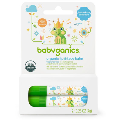 Babyganics Fragrance-Free Lip & Face Balm - 0.5oz (2 Pack)