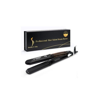 Vakker Professional Hair Straightener, Steam Styler, Zero Damage, Ceramic Tourmaline Flat Iron Salon Heater, Bonus with Argan Oil