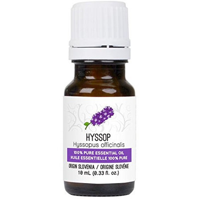 Hyssop Essential Oil 10 ml (0.33 fl. Oz.) - GCMS Tested, 100% Pure, Undiluted and Therapeutic Grade