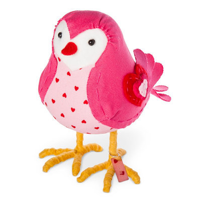 Valentine's Day Fabric Decorative Bird Rosie - Spritz, Pink