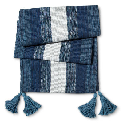 Blue Stripes Marled Table Runner (72