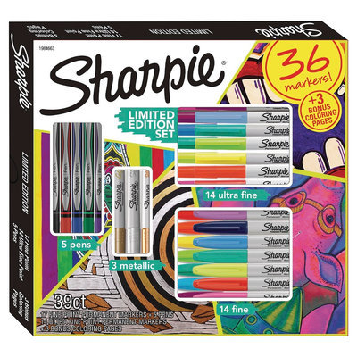 Sharpie Permanent Markers, Fine Tip, 36ct - Multicolor, Multi-Colored
