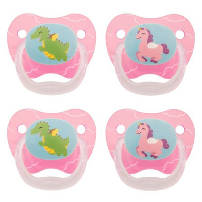 Handi-craft Company Dr. Brown's PreVent Classic Pacifier, Stage 1 (0-6m), Explore Pink, 4 Count