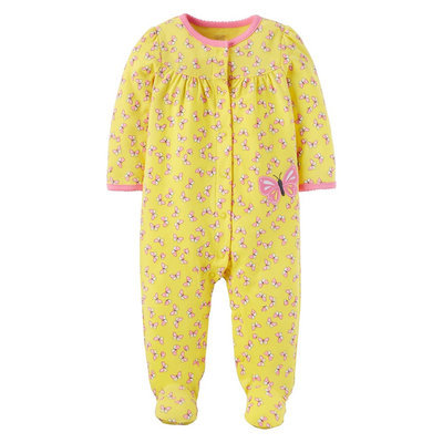 Baby Girls' Cotton Butterfly Sleep N Play Yellow NB - Just One You Made by Carter's