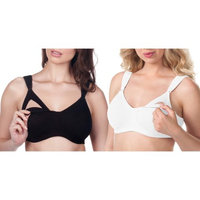 Loving Moments by Leading Lady Maternity Wirefree Sport Nursing Bra with Padded Comfort Straps and Full Sling, 2-Pack