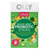 Olly Quickmelt Probiotic Sticks Crisp Apple 30 Count