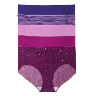Just My Size by Hanes Women's Tag-free Microfiber Briefs 5-Pack (Colors May Vary) - Size 11, Multicolored