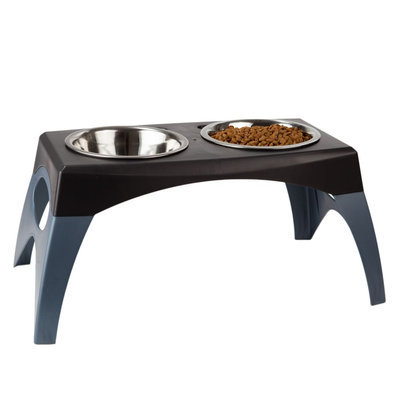 Top Paw® Elevated Double Dog Feeder size: 11 in, Gray