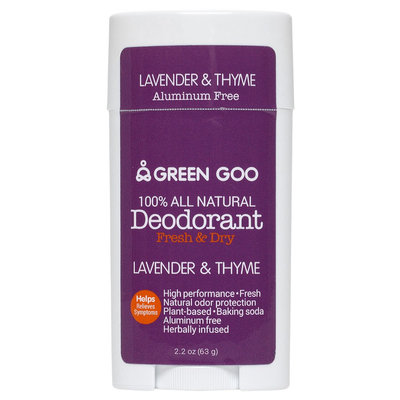 Green Goo Deodorant Oval Stick Lavender & Thyme 2.2 oz, Clear
