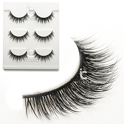 ICYCHEER Makeup 3D False Eyelashes Extension 3Pair/Set Handmade Natural Fake Eye Lashes
